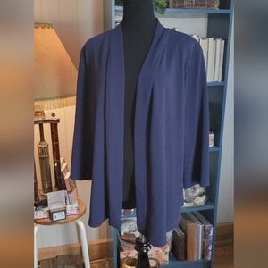 Avenue Plus Size 18/20 Navy Blue Cardigan Blazer